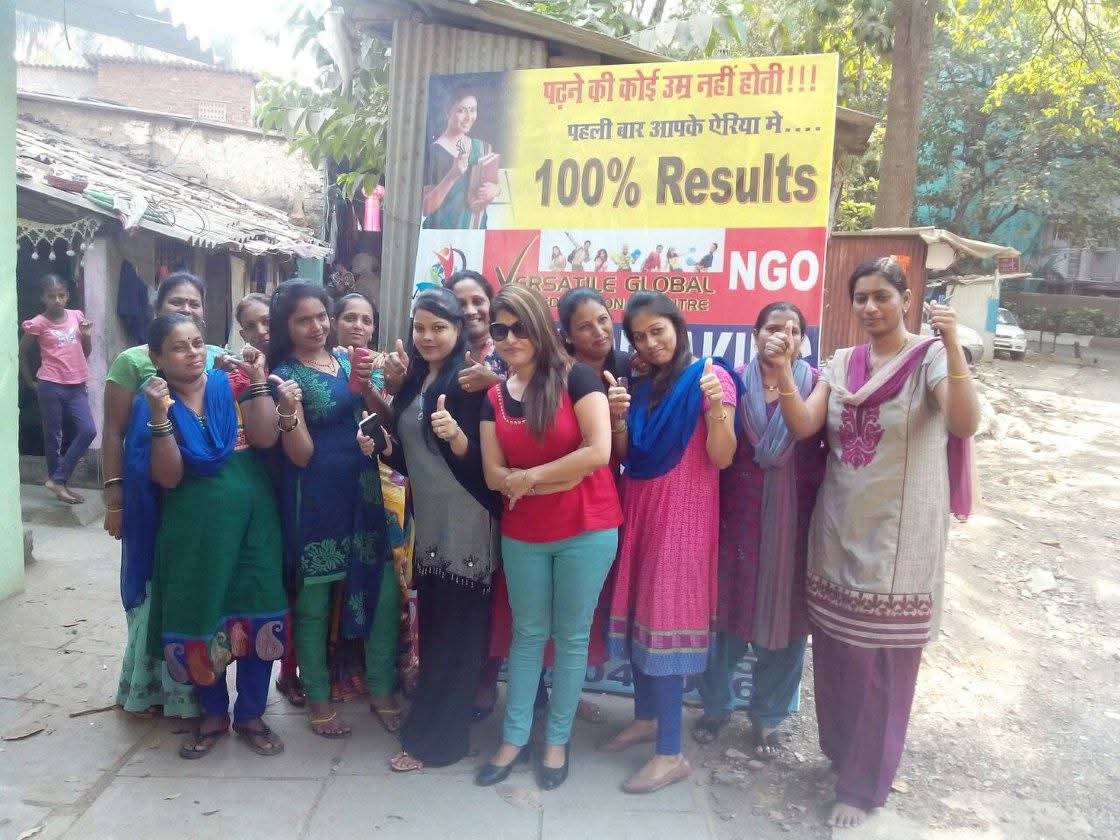 Women gathered at the Versatil Global NGO education centre